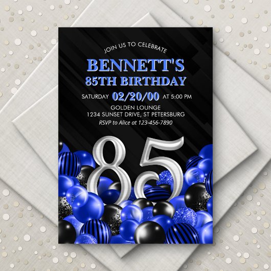 Invitation Blue Mens 85e anniversaire