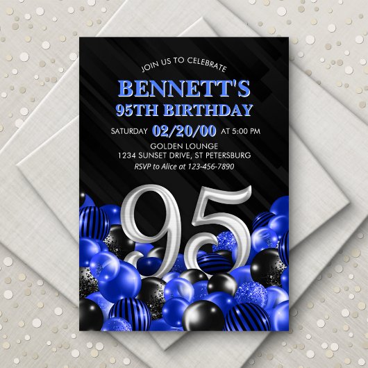 Invitation Blue Mens 95e anniversaire