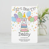 Invitation Blue & Merle Sheepadoodle Chien fête d'anniversair (Debout devant)