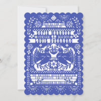 Blue Mexican Fantail Doves Papel Picado Mariage