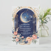 Invitation Blue Mid Summer Night Dream Mariage céleste (Debout devant)