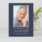 Invitation Blue Minimalist Photo Memorial Service Program (Debout devant)