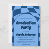 Invitation Blue Modern Arch with Photo Graduation Party  (Devant)