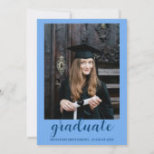 Invitation Blue Modern Arch with Photo Graduation Party  (Dos)