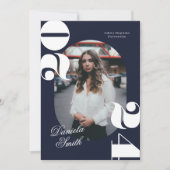 Invitation Blue Modern Bold Classe de 2024 Graduation (Devant)