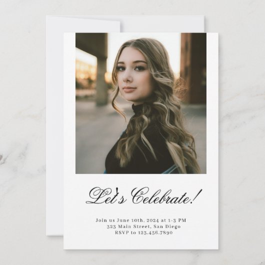 Invitation Blue Modern Bold Classe de 2024 Graduation (Dos)