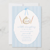 Invitation Blue Modern Boy Bow Asian Dumpling Baby Shower  (Devant)