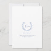 Invitation Blue Modern Floral Wreath Boho Wedding (Dos)