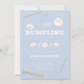 Invitation Blue Modern Kawaii Bao Dumpling Baby Shower  (Devant)