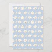 Invitation Blue Modern Kawaii Bao Dumpling Baby Shower  (Dos)
