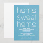 Invitation Blue Modern Sweet Accueil Fête de chauffage domest (Devant / Derrière)