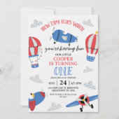 Invitation Blue moderne Comment le temps vole 1er anniversair (Devant)