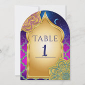 Invitation Blue Moon Arabe Nights Glam Gold Table Numéro (Devant)