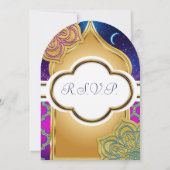Invitation Blue Moon Arabe Nights Glam Or violet RSVP (Dos)