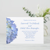 Invitation Blue Moon Hydrangea Mariage horizontal (Debout devant)