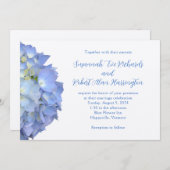 Invitation Blue Moon Hydrangea Mariage horizontal (Devant / Derrière)