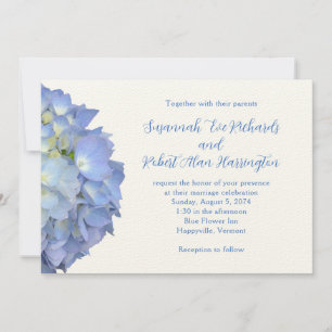 Invitation Blue Moon Hydrangea Mariage horizontal