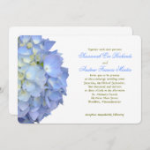 Invitation Blue Moon Hydrangea Mariage horizontal (Devant / Derrière)