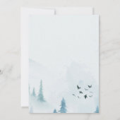 Invitation Blue Mountain Forest Rustic Watercolor Mariage (Dos)