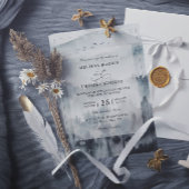 Invitation Blue Mountain Minimalist Budget QR Code Wedding