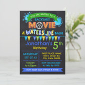 Invitation Blue Movie & Waterslide Anniversaire de enfant Sum (Debout devant)