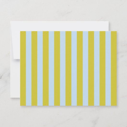 Invitation Blue & Mustard Wavy Border Note Card (Dos)
