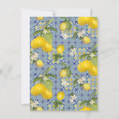 Invitation Blue n White Lemon Floral Folio Détails du Mariage (Dos)
