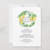 Invitation Blue n White Lemon Floral Folio Détails du Mariage (Devant)