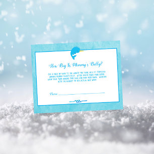 Invitation Blue Narwhal Mommy's Belly Taille Baby shower jeu