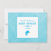 Invitation Blue Narwhal Mommy's Belly Taille Baby shower jeu (Dos)