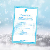 Invitation Blue Narwhal Over and Under Baby shower Game