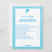 Invitation Blue Narwhal Over and Under Baby shower Game (Devant)