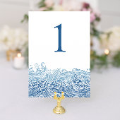 Invitation Blue Nautical Ocean Waves Mariage Numéro de tablea