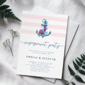 Invitation Blue Nautical Watercolor Ancre