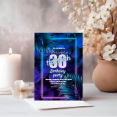 Invitation Blue Neon 30e fête d'anniversaire
