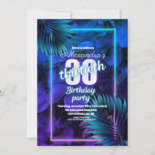 Invitation Blue Neon 30e fête d'anniversaire (Devant)