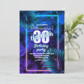 Invitation Blue Neon 30e fête d'anniversaire (Debout devant)