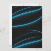 Invitation Blue Neon Glow Pizza Jeux Bruh Anniversaire (Dos)