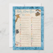 Invitation Blue Noah's Ark Nom de la course Baby shower Jeux (Devant)