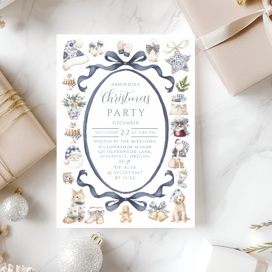 Invitation Blue Nutcracker Wonderland Christmas