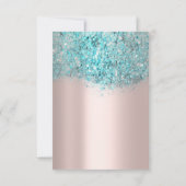 Invitation Blue Ocean Confetti Rose Gold Bridal Sweet 16e (Dos)