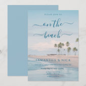 Invitation Blue Ocean Palm Tree Beach Wedding (Devant / Derrière)