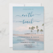 Invitation Blue Ocean Palm Tree Beach Wedding (Devant)