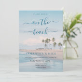 Invitation Blue Ocean Palm Tree Beach Wedding (Debout devant)