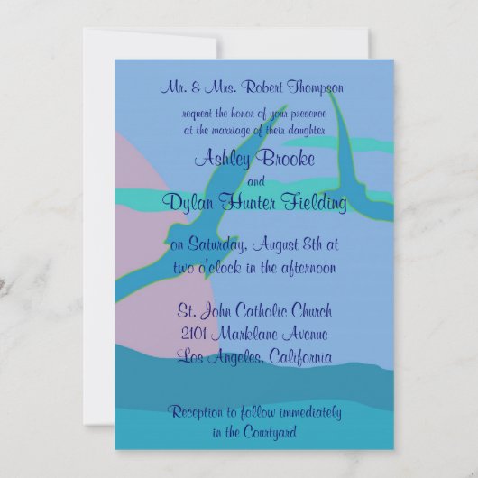 Invitation Blue Ocean Paradise Mariage à thème (Dos)