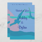 Invitation Blue Ocean Paradise Mariage à thème (Devant / Derrière)