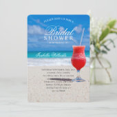 Invitation Blue Ocean & Sandy Beach Cocktail Fête des mariées (Debout devant)