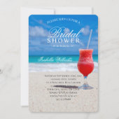 Invitation Blue Ocean & Sandy Beach Cocktail Fête des mariées (Devant)