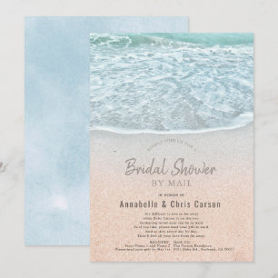 Invitation Blue Ocean & Sandy Beach Fête des mariées par mail