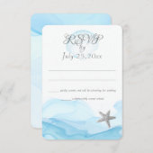 Invitation Blue Ocean Starfish Plage tropicale Mariage (Devant / Derrière)
